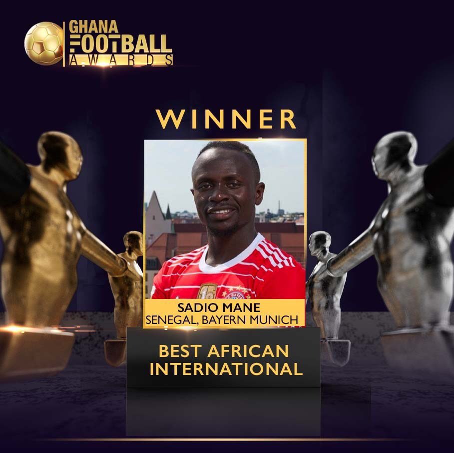 مانى يتوج بأفضل لاعب أفريقي 2022 في حفل توزيع جوائز غانا