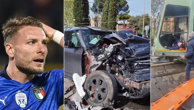 Lazio captain Immobile escapes serious injury in car smash