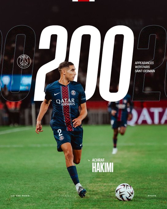 حكيمي: 200 مباراة مع باريس لحظة لا تُنسى