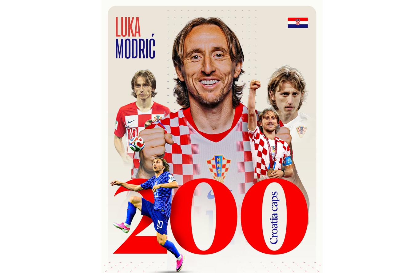 رسميًا.. مودريتش يصل إلى 200 مباراة دولية